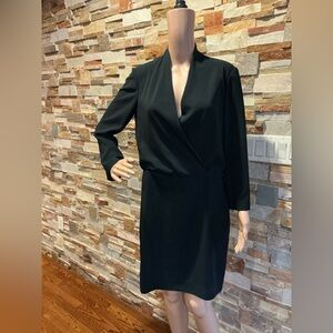 The Row Black Long-Sleeve Wrap Dress